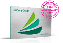 CareCredit Financing Card with 2024 New Beauty award seal