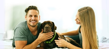 Couple with dog