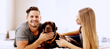 Couple with dog