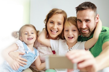 Family taking selfie