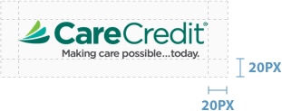 Carecredit Logo with slogan and 20px spacing