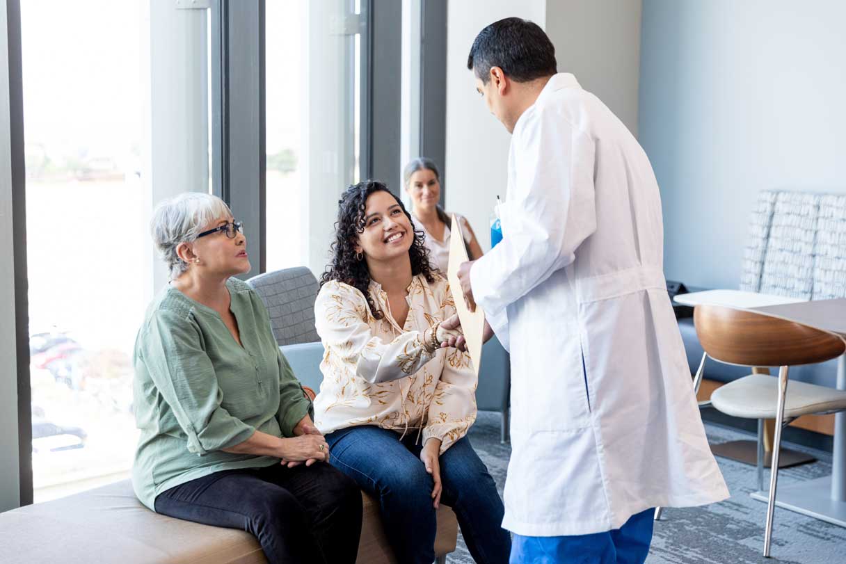 Doctor shaking patient's hand